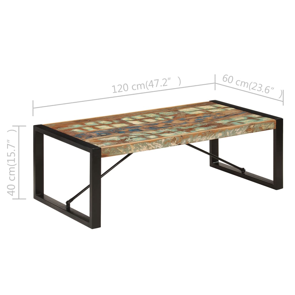 Coffee Table 120X60X40 Cm Solid Reclaimed Wood