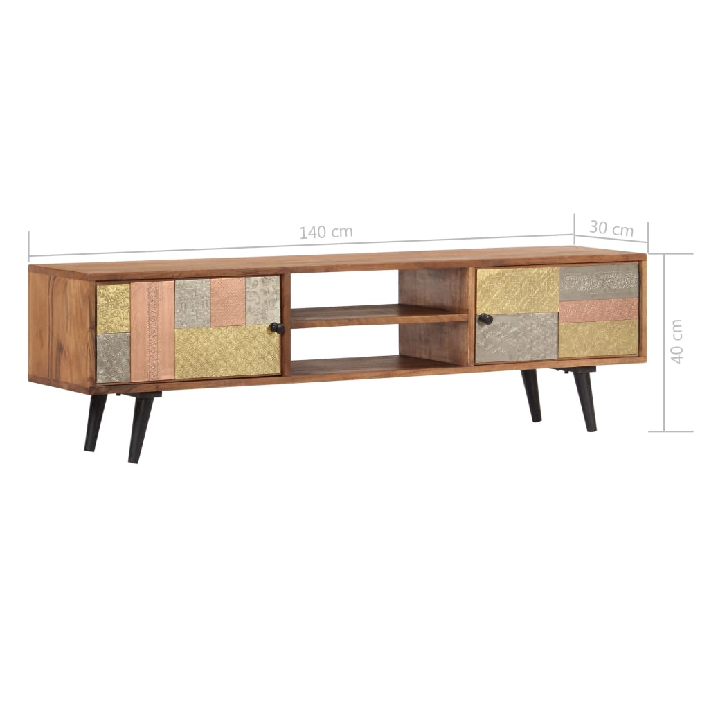 Tv Cabinet 140X30X40 Cm Solid Acacia Wood