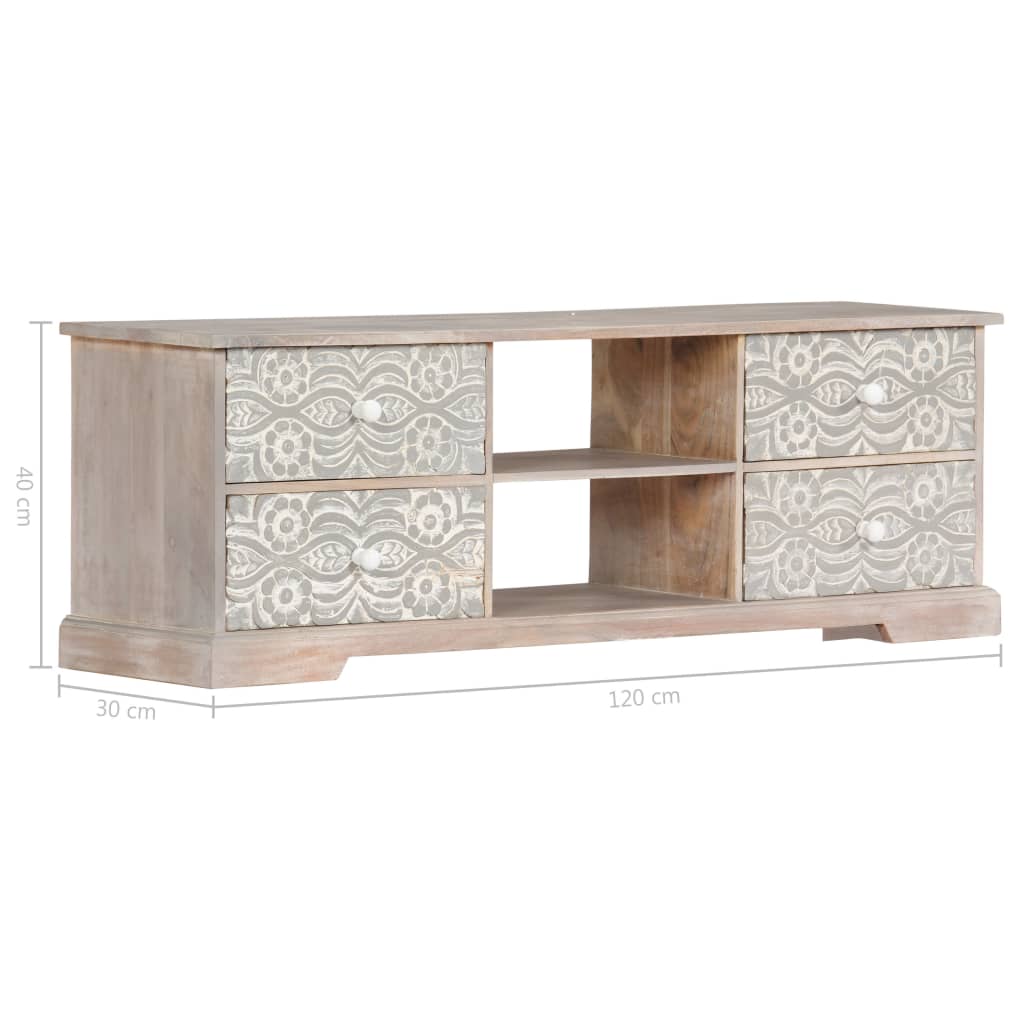 Tv Cabinet 120X30X40 Cm Solid Acacia Wood
