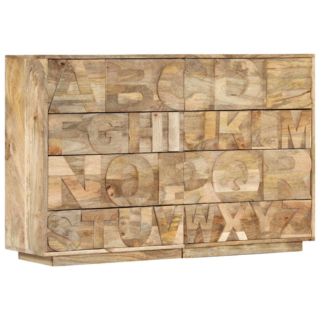 Alphabet Cabinet With 6 Drawers 120X35X79 Cm Solid Mango Wood