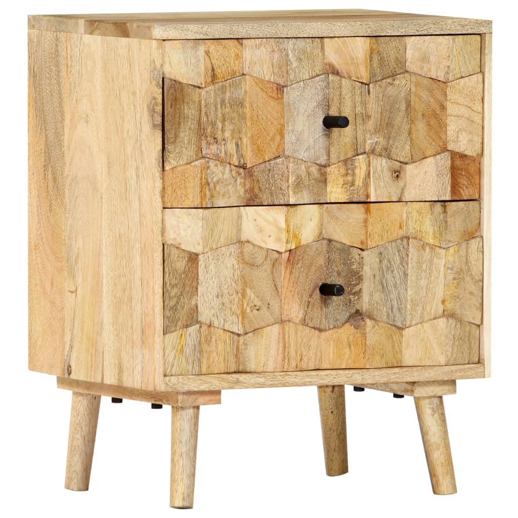 Bedside Cabinet 40X30X50 Cm Solid Mango Wood