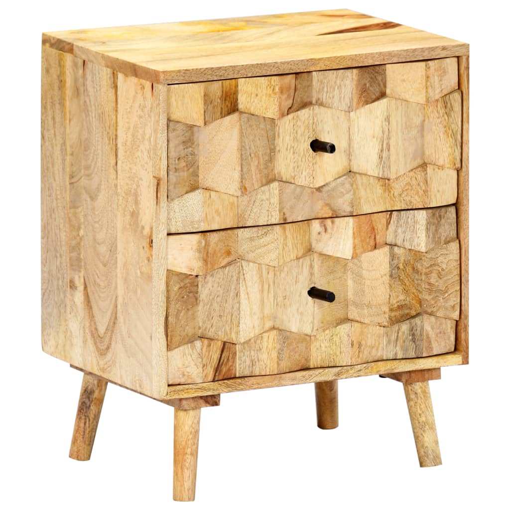 Bedside Cabinet 40X30X50 Cm Solid Mango Wood