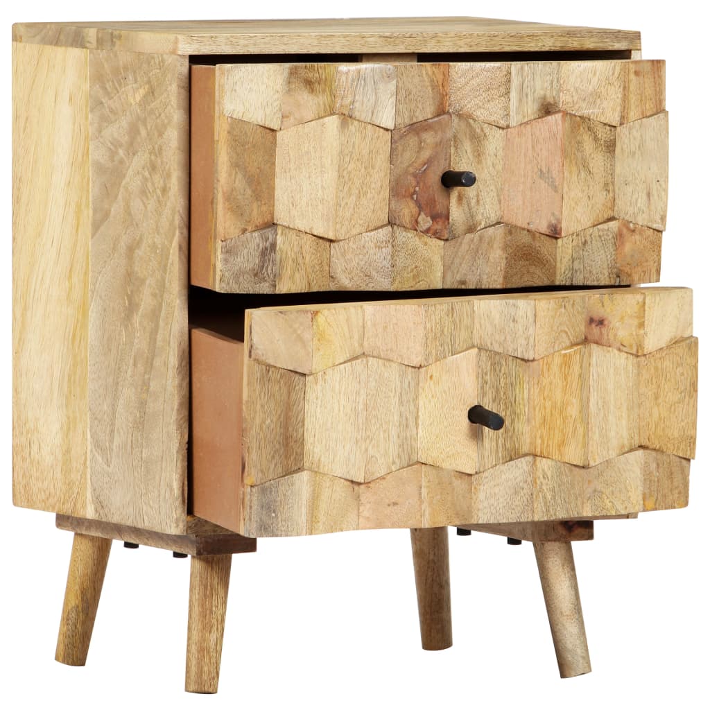 Bedside Cabinet 40X30X50 Cm Solid Mango Wood