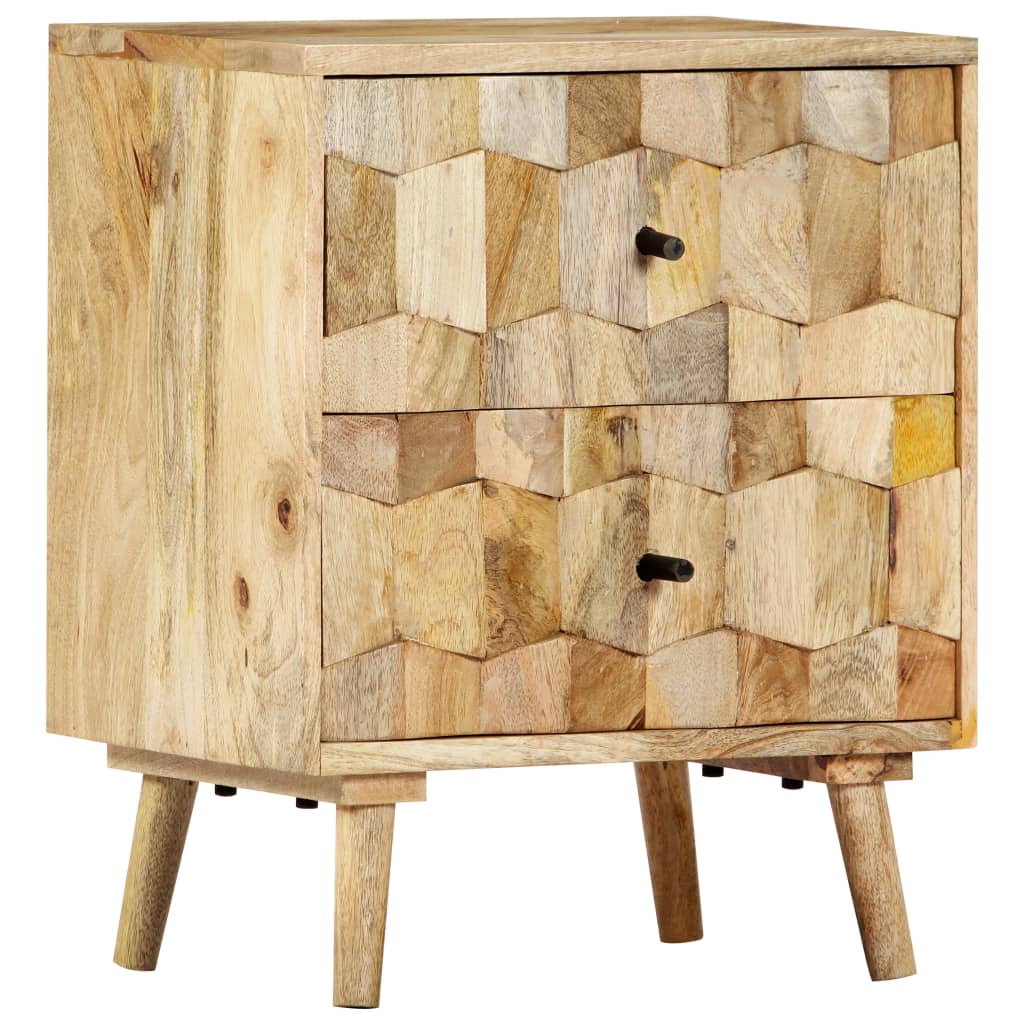 Bedside Cabinet 40X30X50 Cm Solid Mango Wood