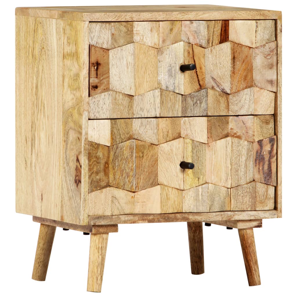 Bedside Cabinet 40X30X50 Cm Solid Mango Wood