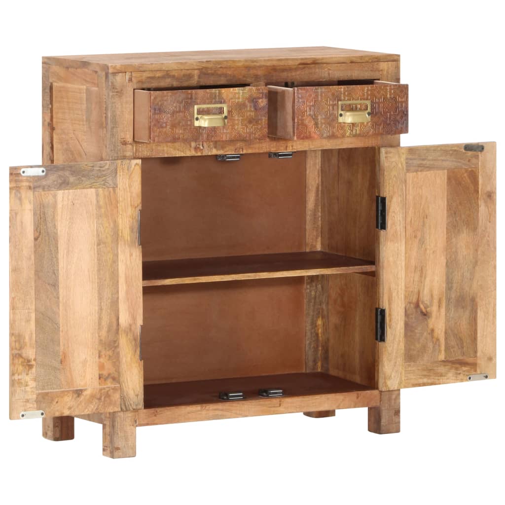 Sideboard 65X30X75 Cm Solid Rough Mango Wood