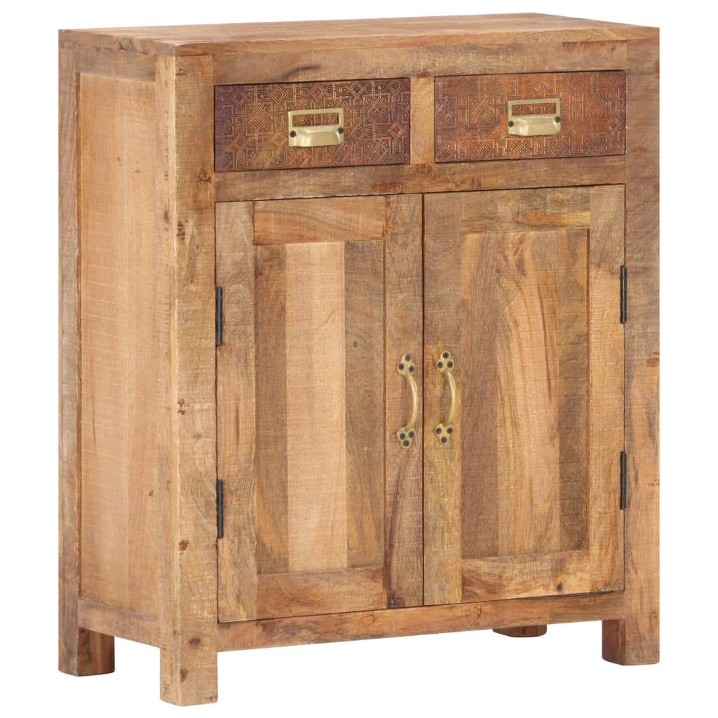 Sideboard 65X30X75 Cm Solid Rough Mango Wood