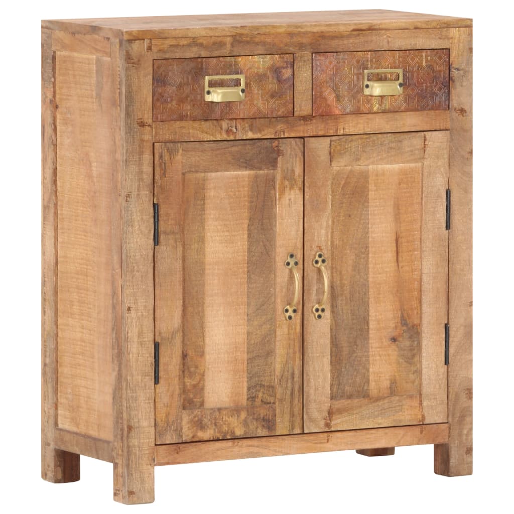 Sideboard 65X30X75 Cm Solid Rough Mango Wood