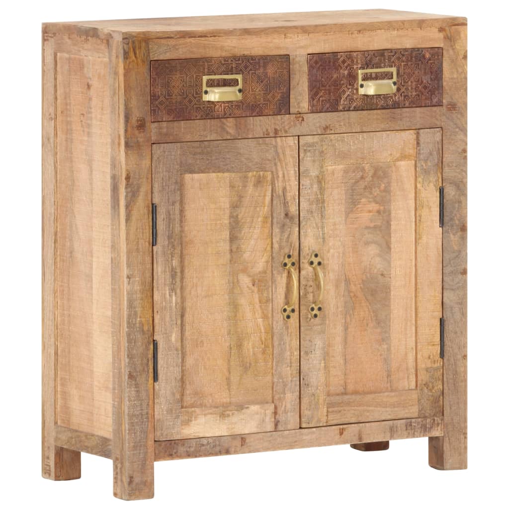 Sideboard 65X30X75 Cm Solid Rough Mango Wood