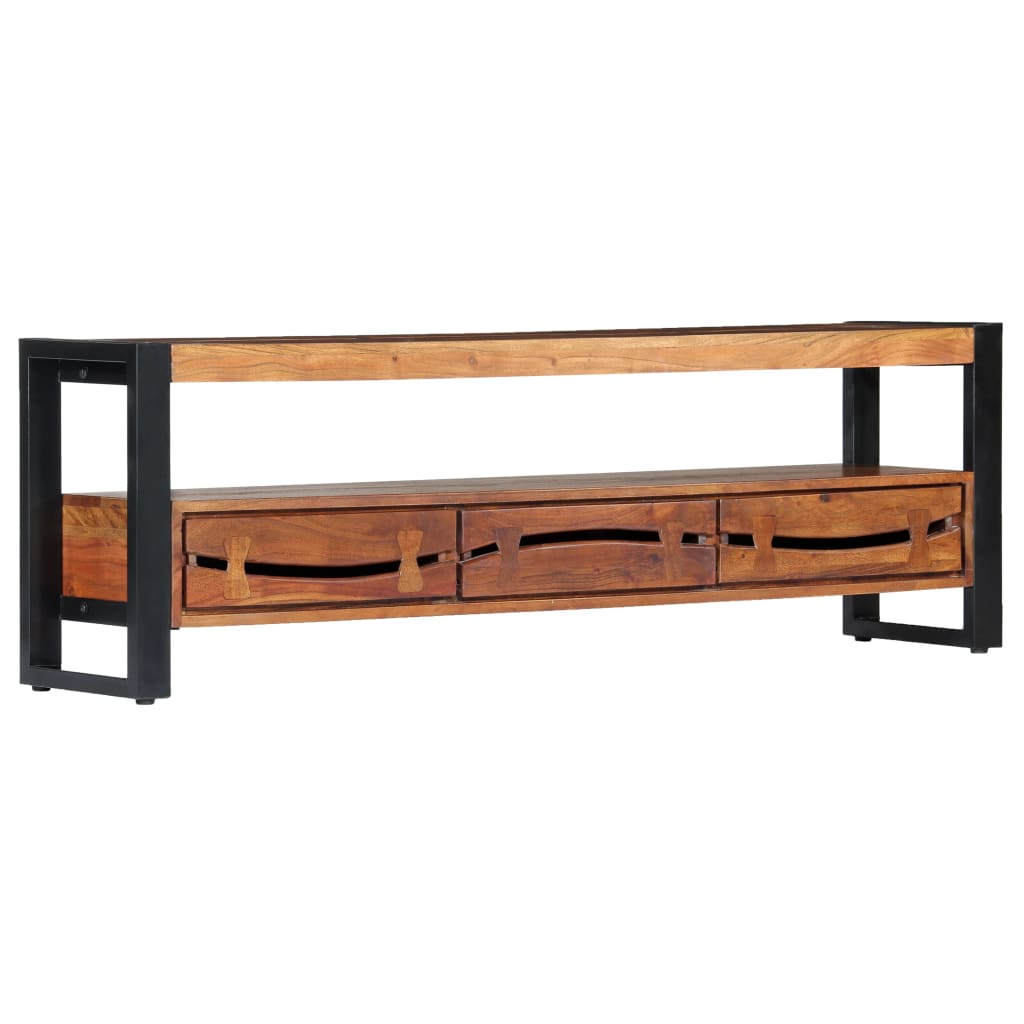 Tv Cabinet 140X30X45 Cm Solid Acacia Wood