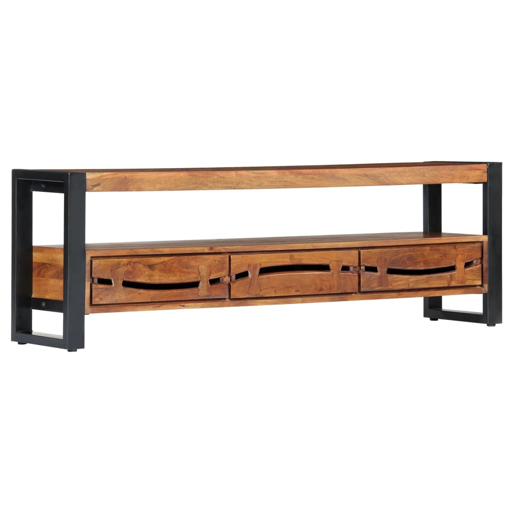 Tv Cabinet 140X30X45 Cm Solid Acacia Wood