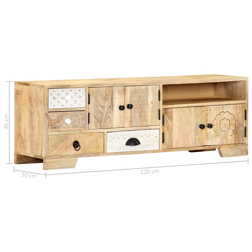Tv Cabinet 120X30X40 Cm Solid Mango Wood