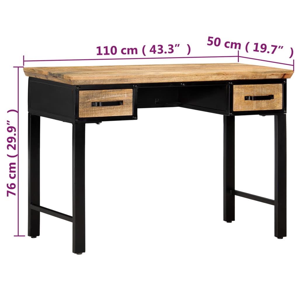 Writing Table 110X50X76 Cm Solid Mango Wood