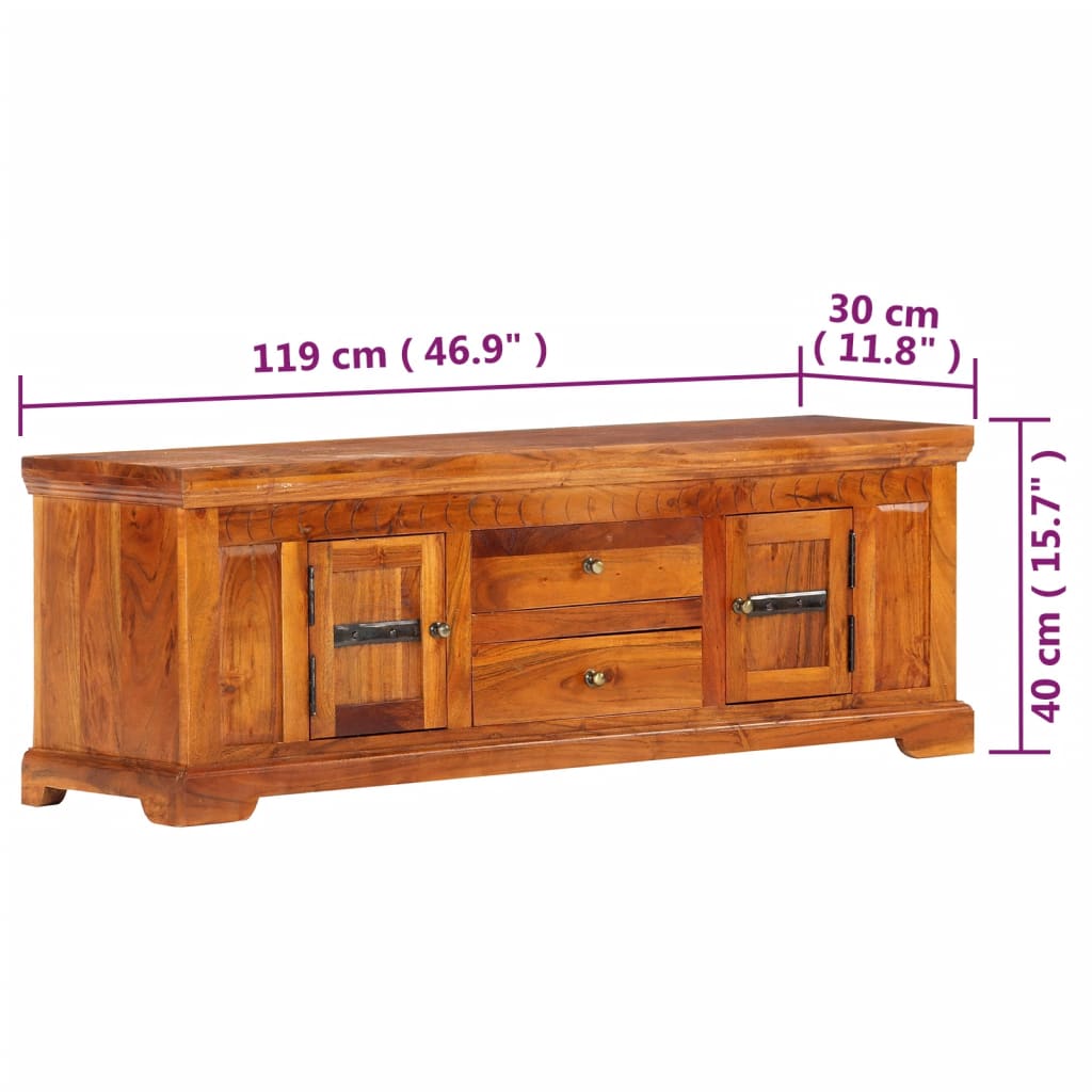 Tv Cabinet 119X30X40 Cm Solid Acacia Wood