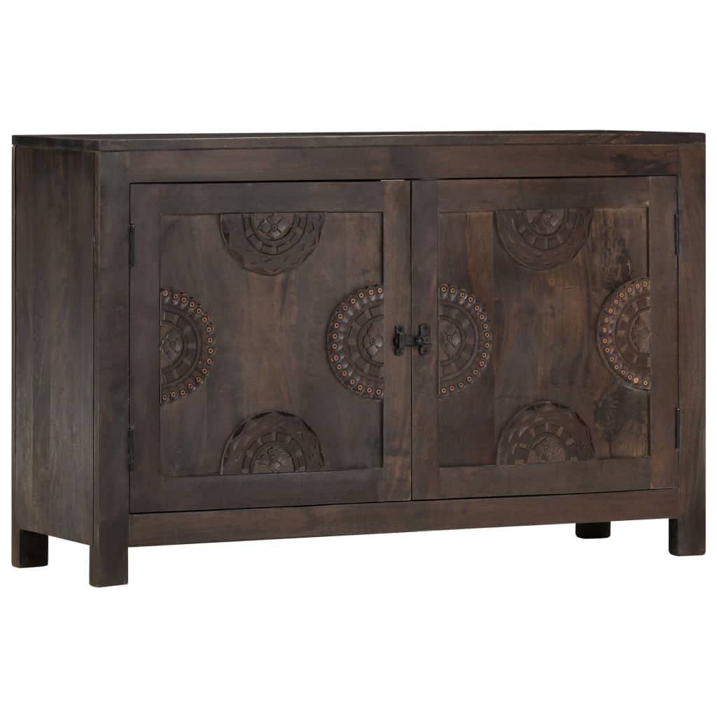 Sideboard With Carved Design 110X35X70 Cm Solid Mango Wood