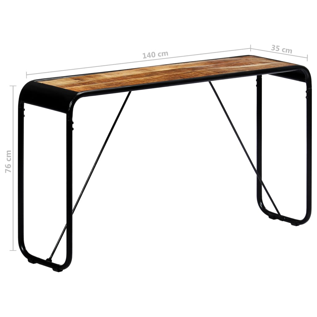 Console Table 140X35X76 Cm Solid Rough Mango Wood