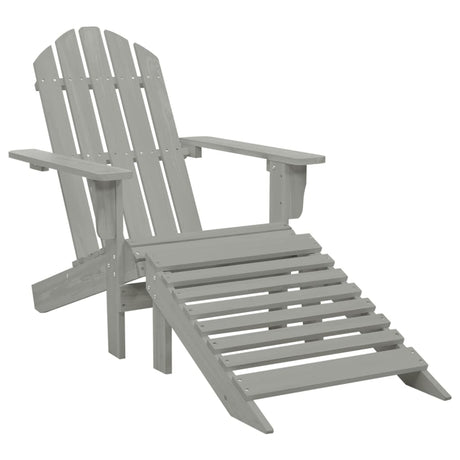 Garden Adirondack Chair With Ottoman Solid Fir Wood