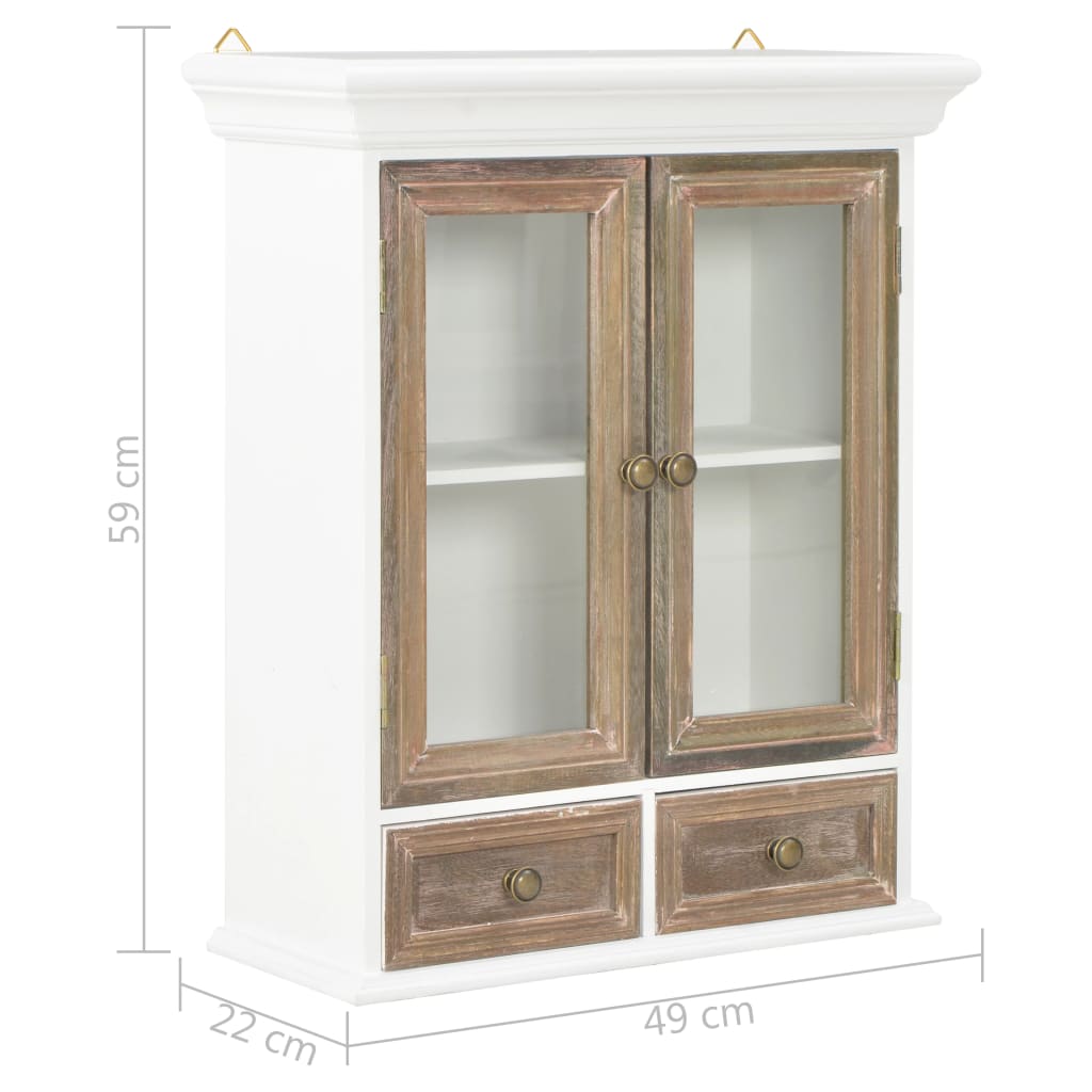 Wall Cabinet White 49X22X59 Cm Engineered Wood