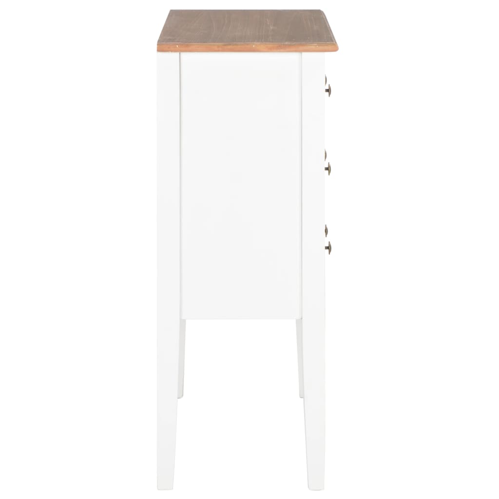 Sideboard White 54X30X80 Cm Solid Wood