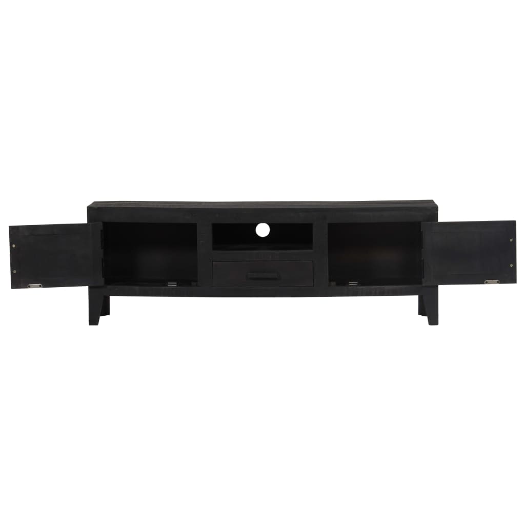 Tv Cabinet Black Solid Mango Wood