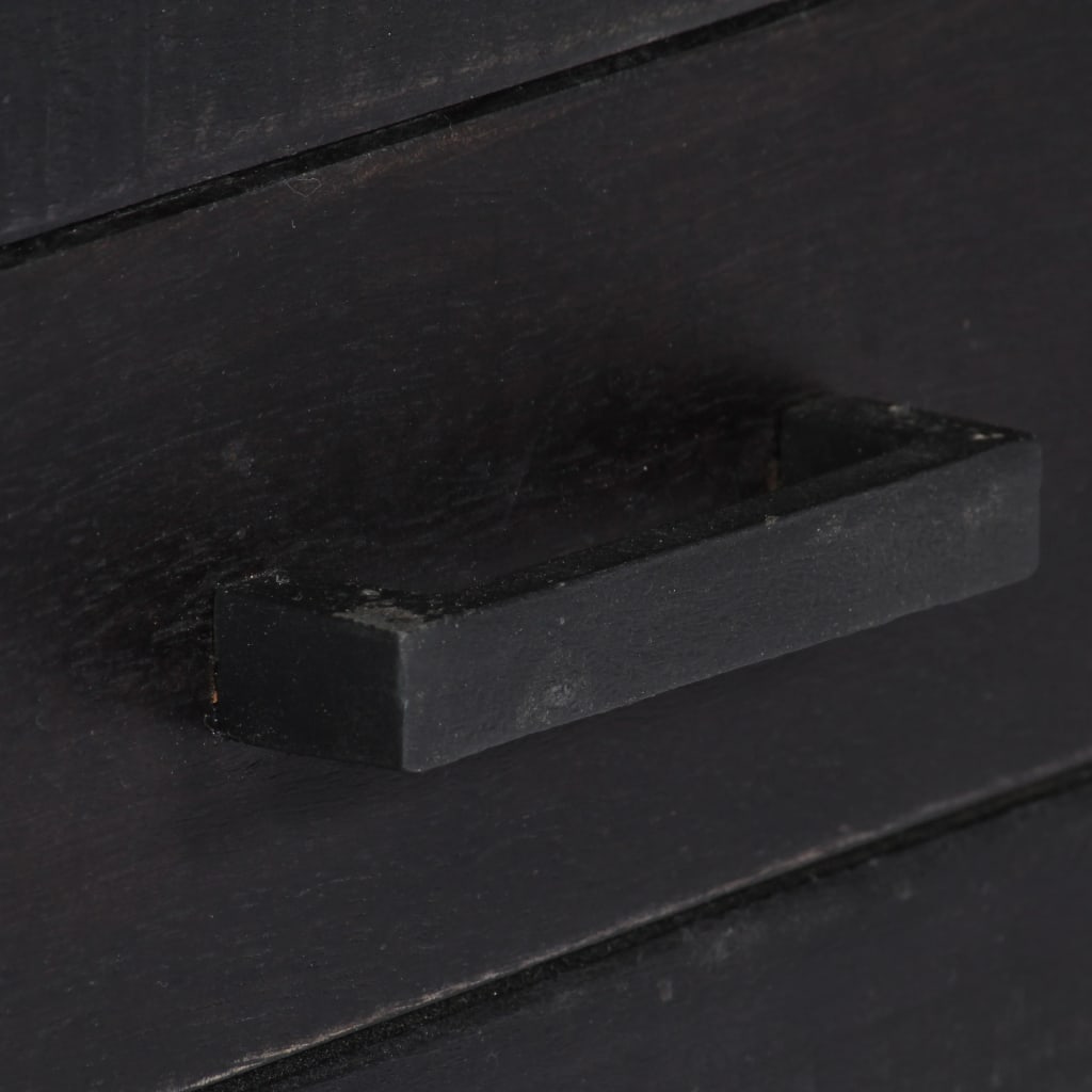 Tv Cabinet Black Solid Mango Wood