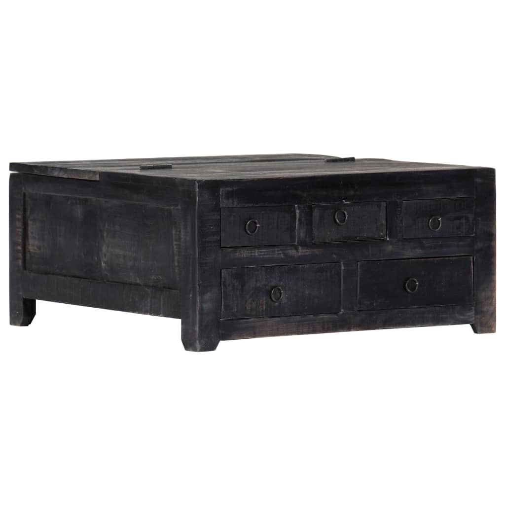 Tv Cabinet Black Solid Mango Wood