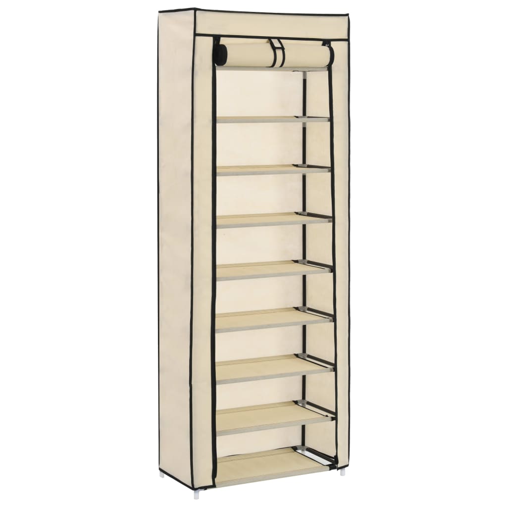 Shoe Cabinet With Cover 57X29X162 Cm Fabric