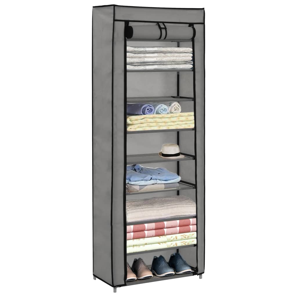 Shoe Cabinet With Cover 57X29X162 Cm Fabric