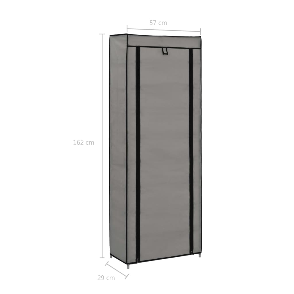 Shoe Cabinet With Cover 57X29X162 Cm Fabric