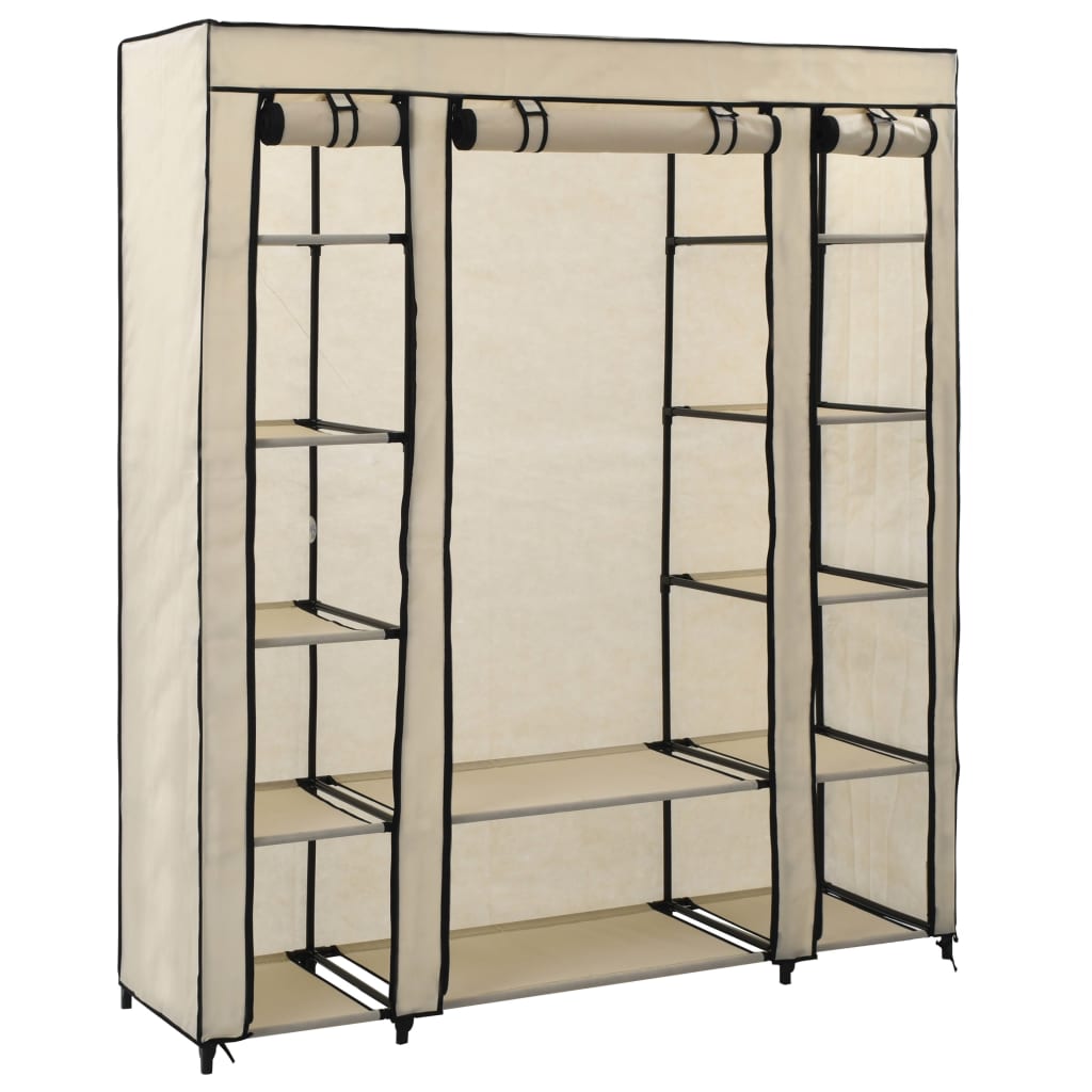 Wardrobe With Compartments And Rods 150X45X176 Cm Fabric