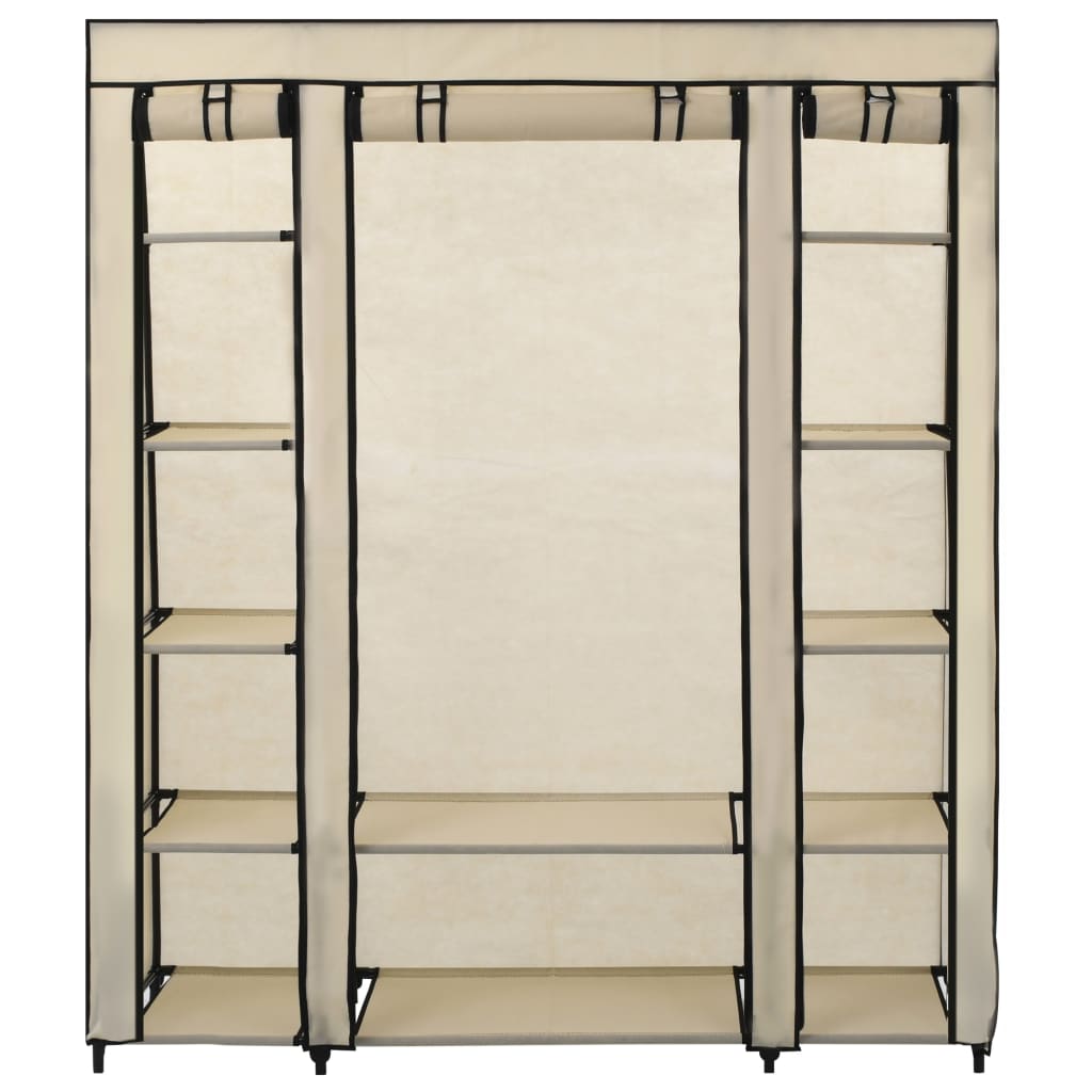 Wardrobe With Compartments And Rods 150X45X176 Cm Fabric