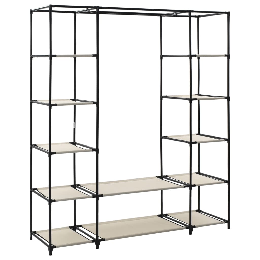 Wardrobe With Compartments And Rods 150X45X176 Cm Fabric