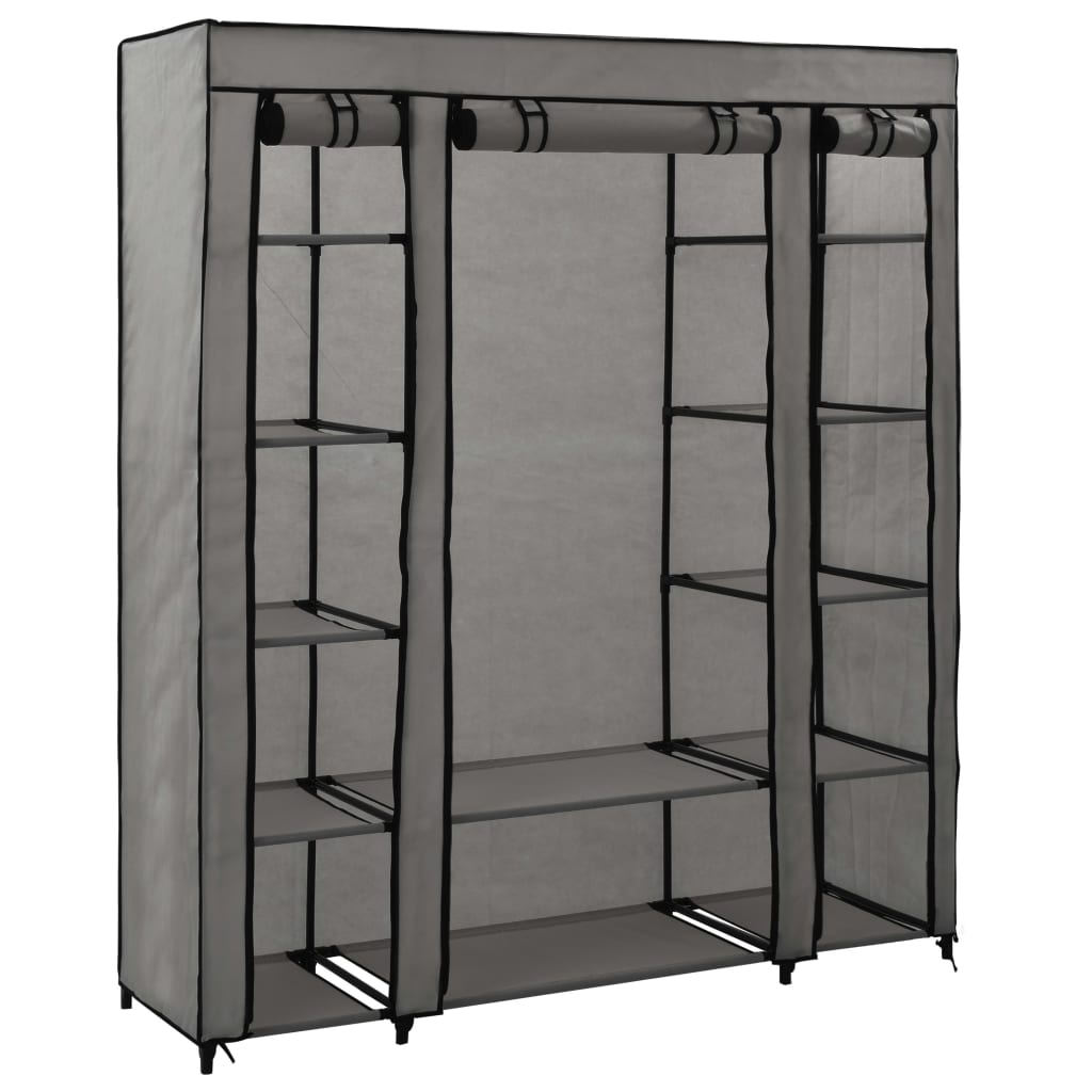 Wardrobe With Compartments And Rods 150X45X176 Cm Fabric