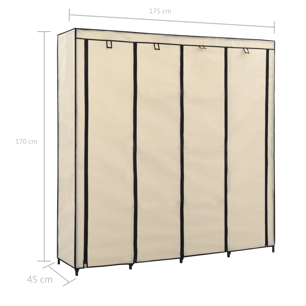 Wardrobe With 4 Compartments 175X45X170 Cm