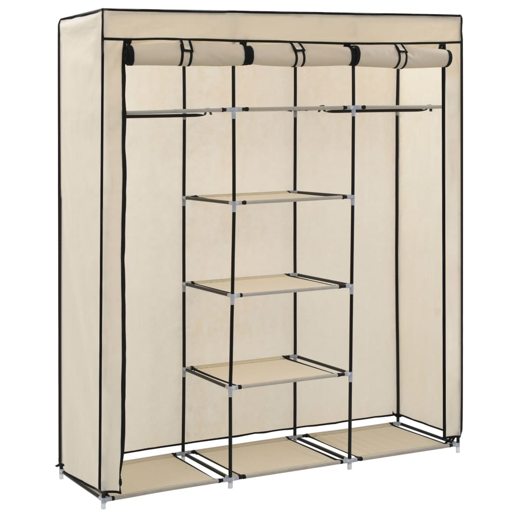 Wardrobe With Compartments And Rods 150X45X175 Cm Fabric