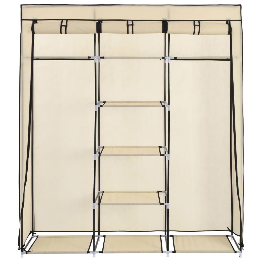 Wardrobe With Compartments And Rods 150X45X175 Cm Fabric