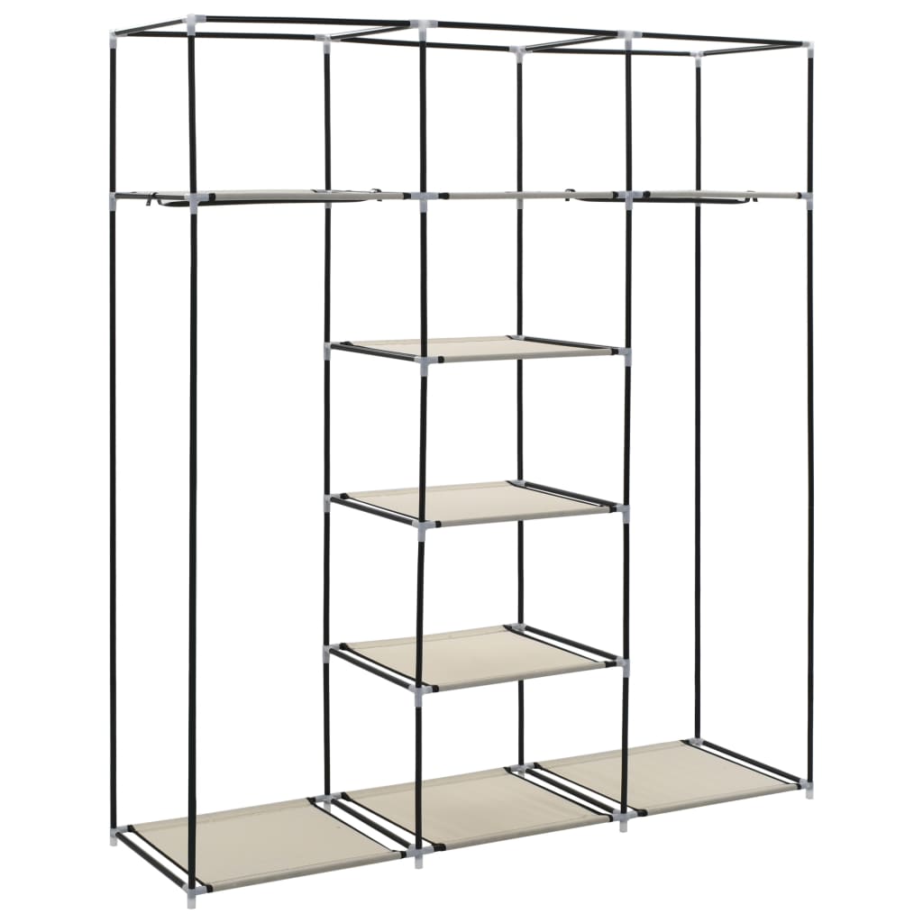 Wardrobe With Compartments And Rods 150X45X175 Cm Fabric