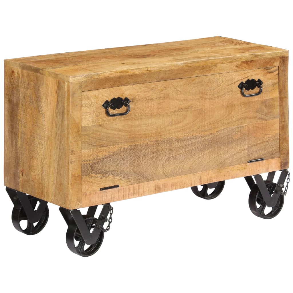 Shoe Cabinet 86X35X55 Cm Solid Mango Wood