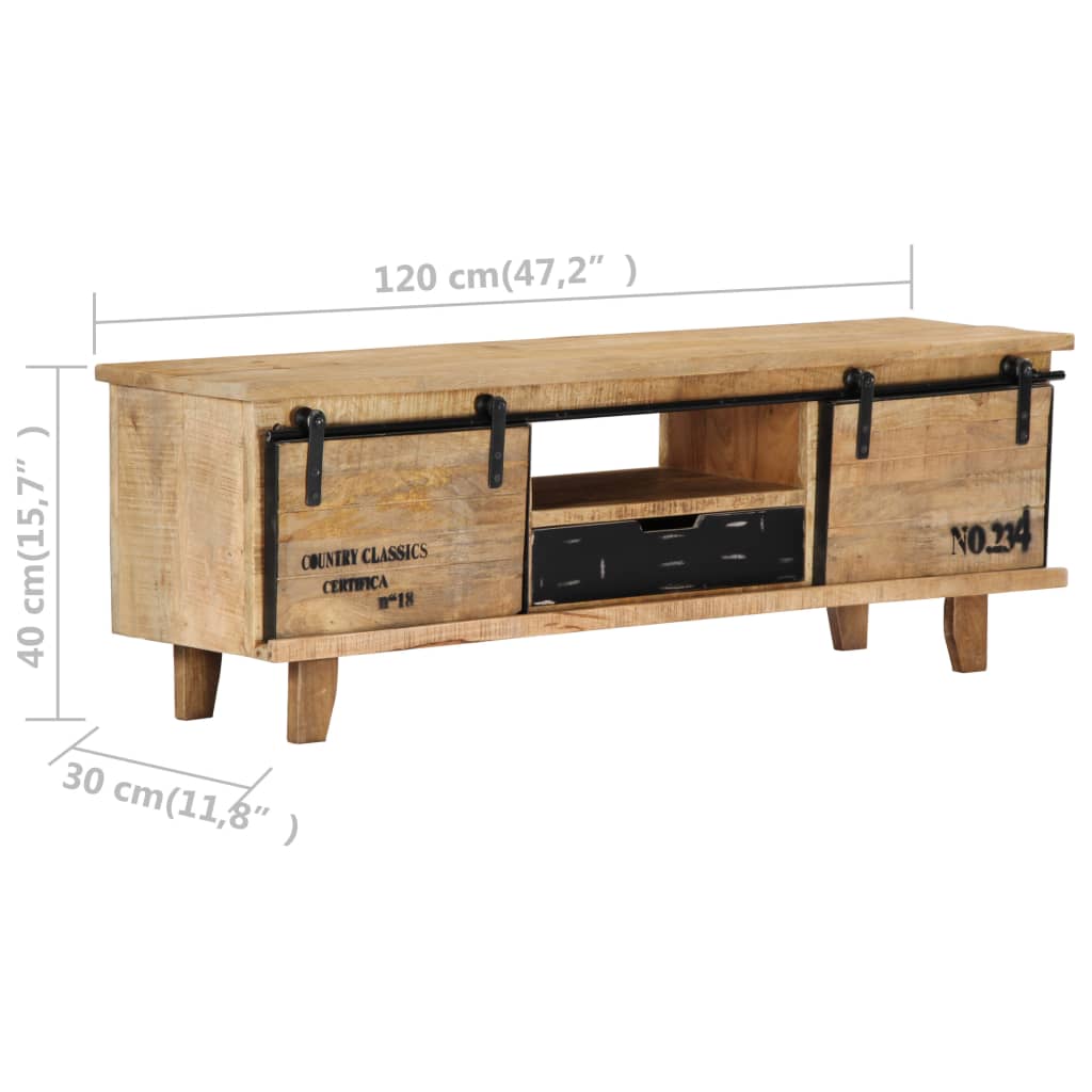 Tv Cabinet 120X30X40 Cm Solid Mango Wood