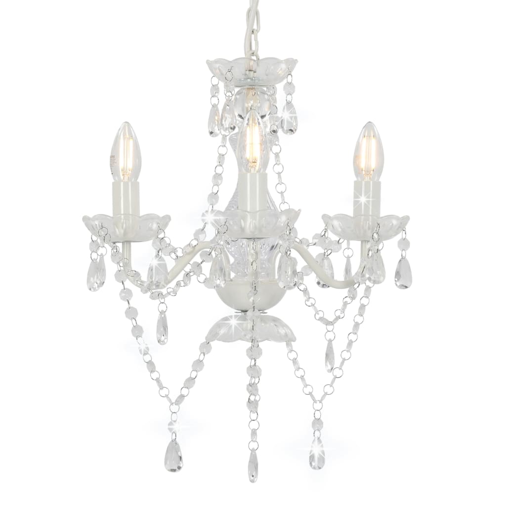 Chandelier With Beads En Round 3 X E14