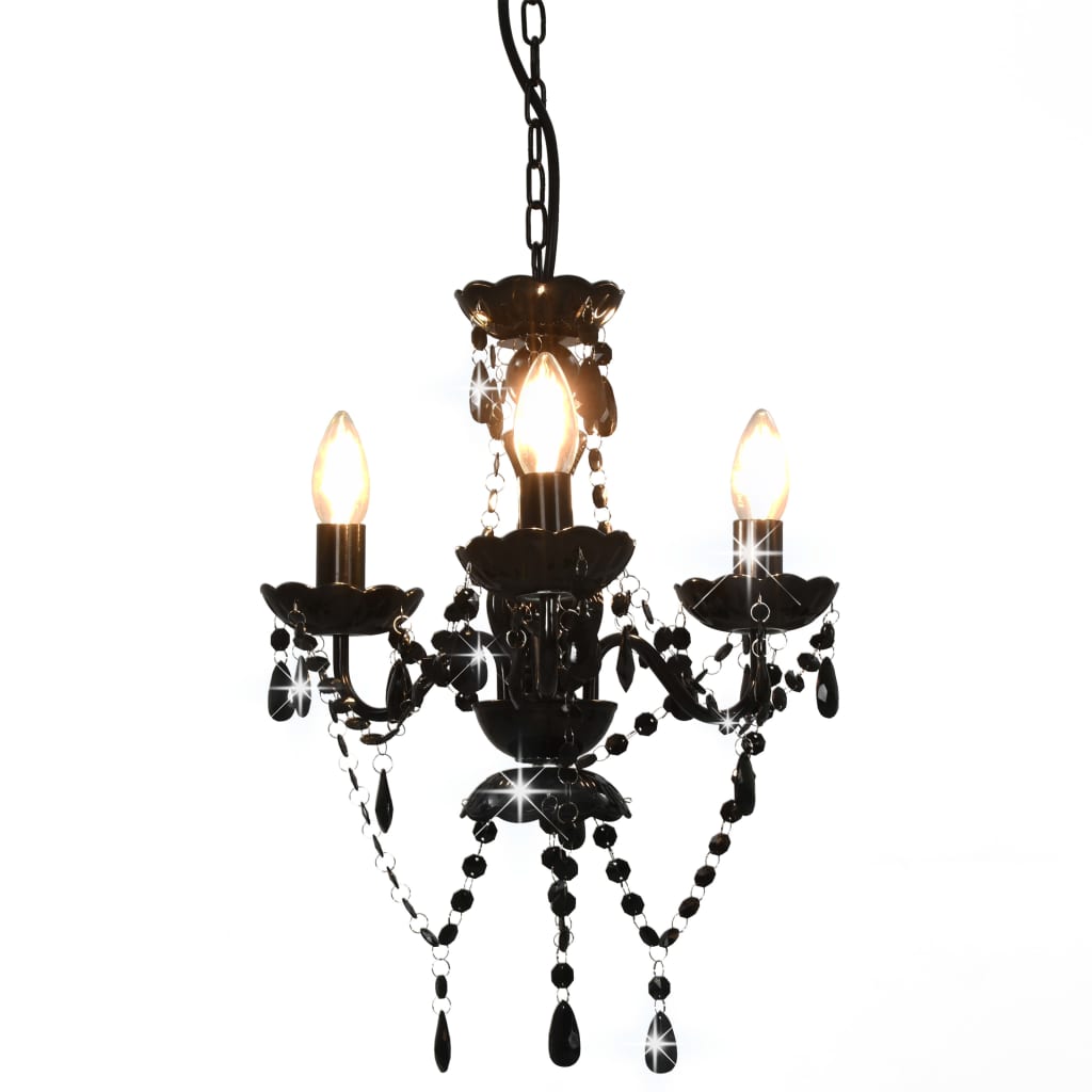 Chandelier With Beads En Round 3 X E14
