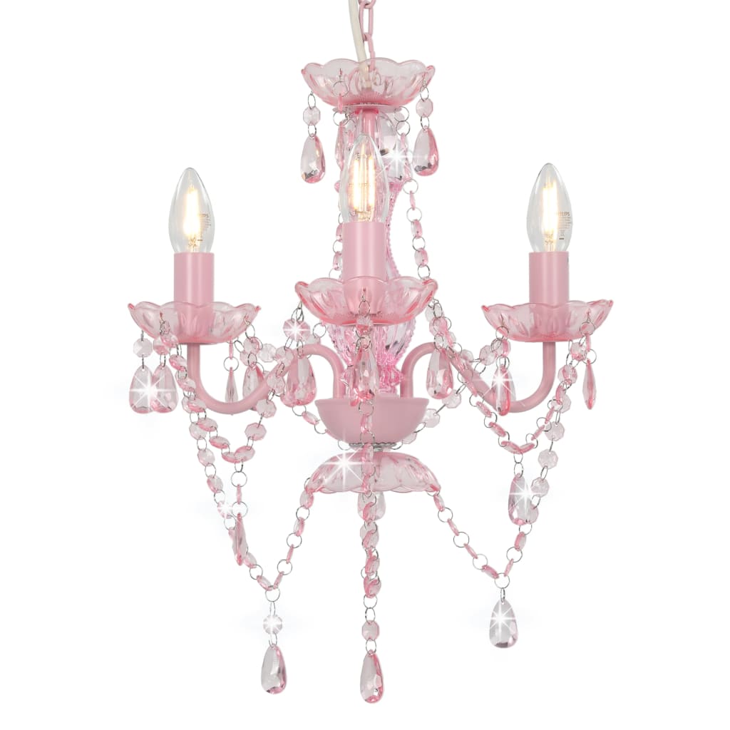 Chandelier With Beads En Round 3 X E14