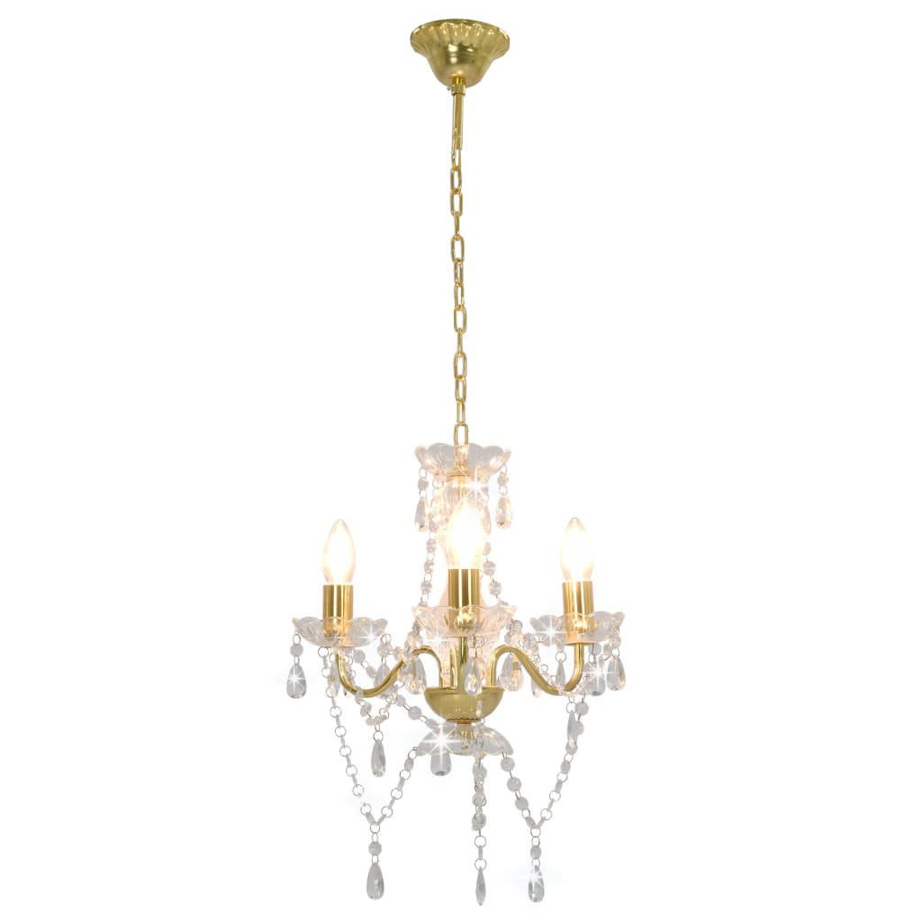 Chandelier With Beads En Round 3 X E14