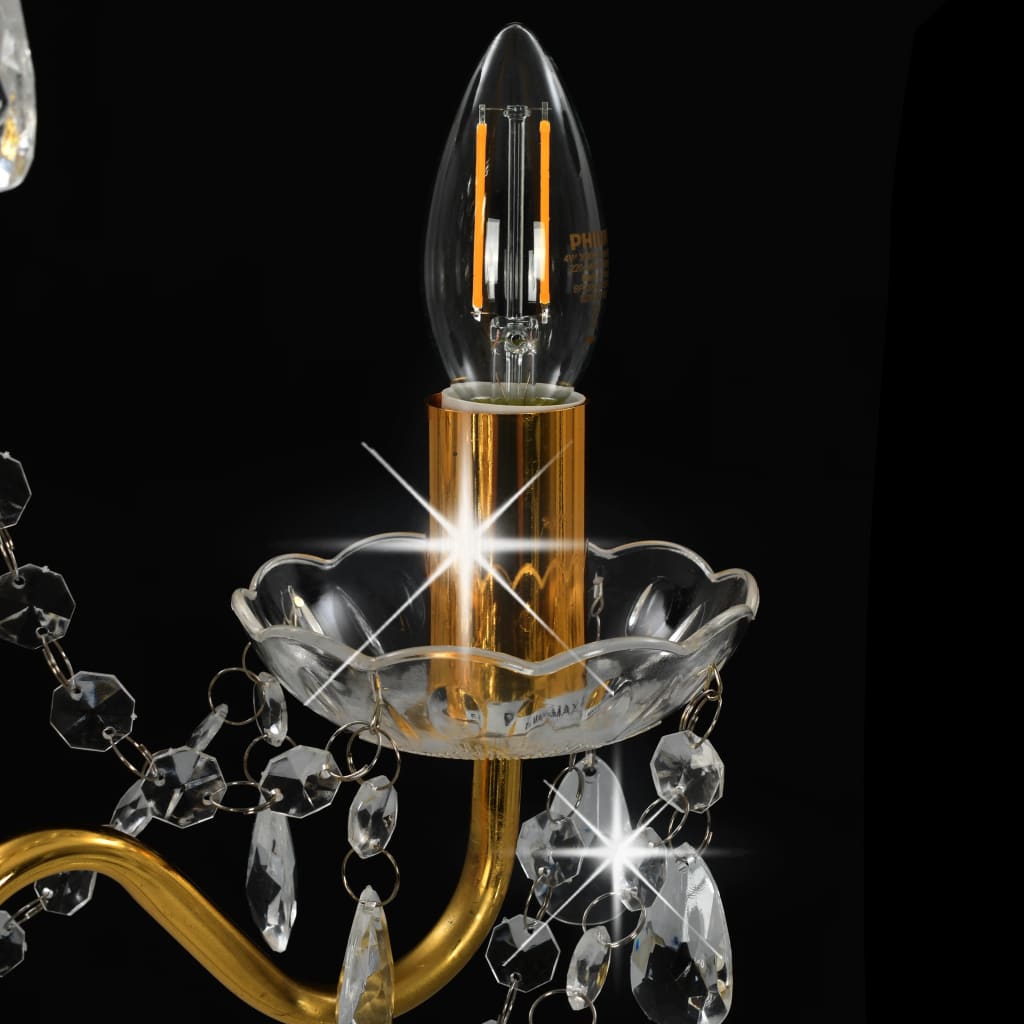 Chandelier With Beads En Round 3 X E14