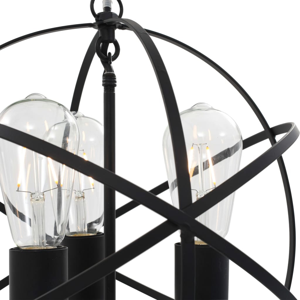 Hanging Lamp Black Sphere 3 X E27 Bulbs