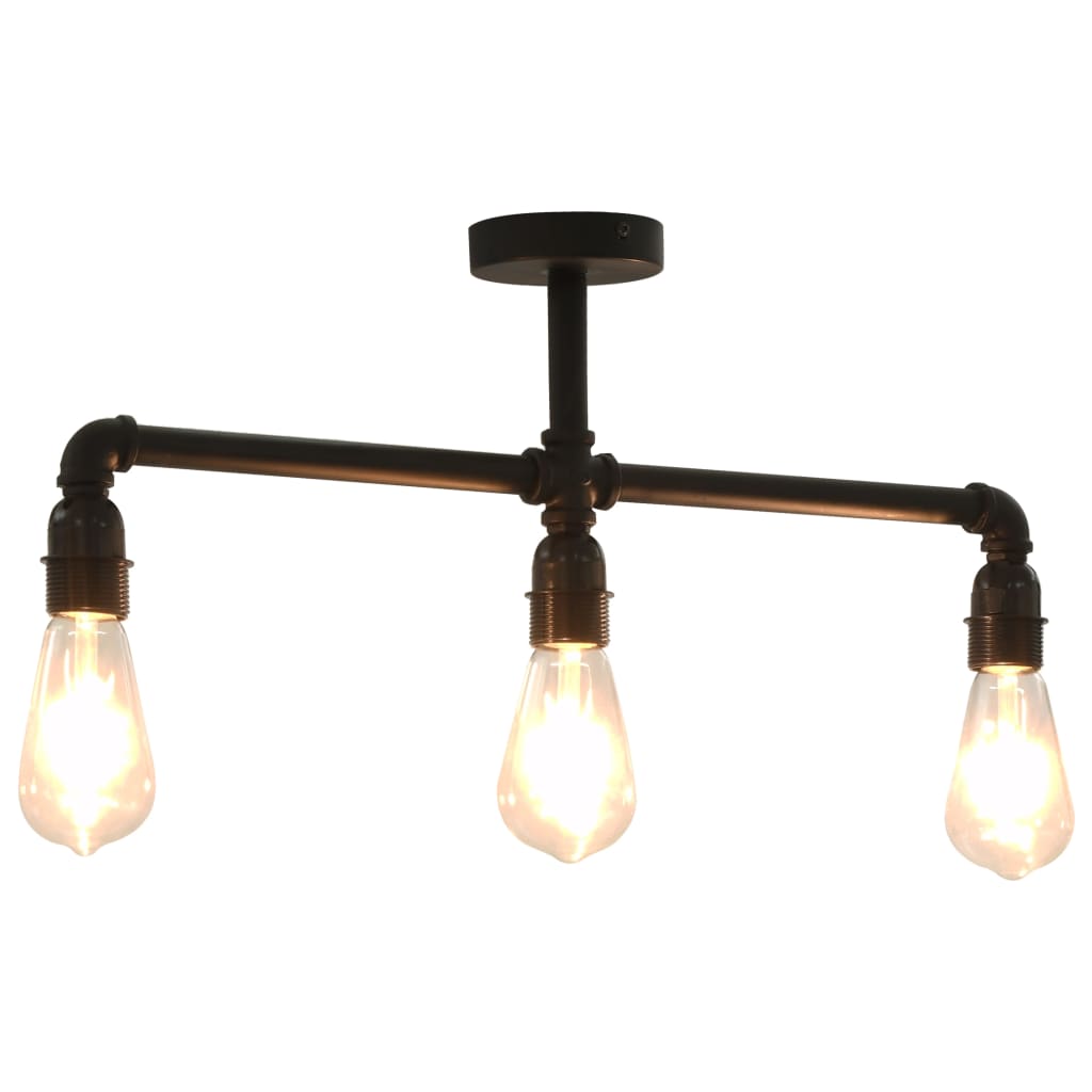 Ceiling Lamp Black 3 X E27 Bulbs