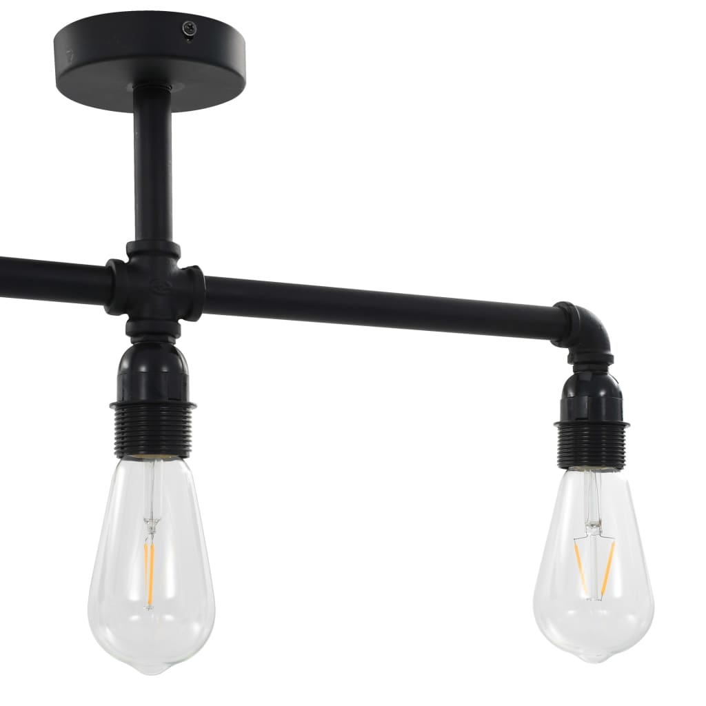 Ceiling Lamp Black 3 X E27 Bulbs