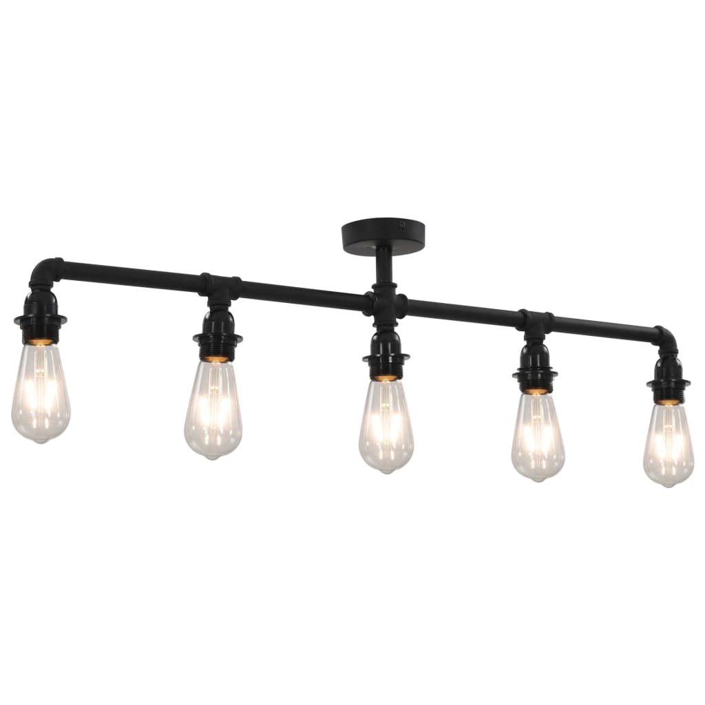 Ceiling Lamp Black 3 X E27 Bulbs