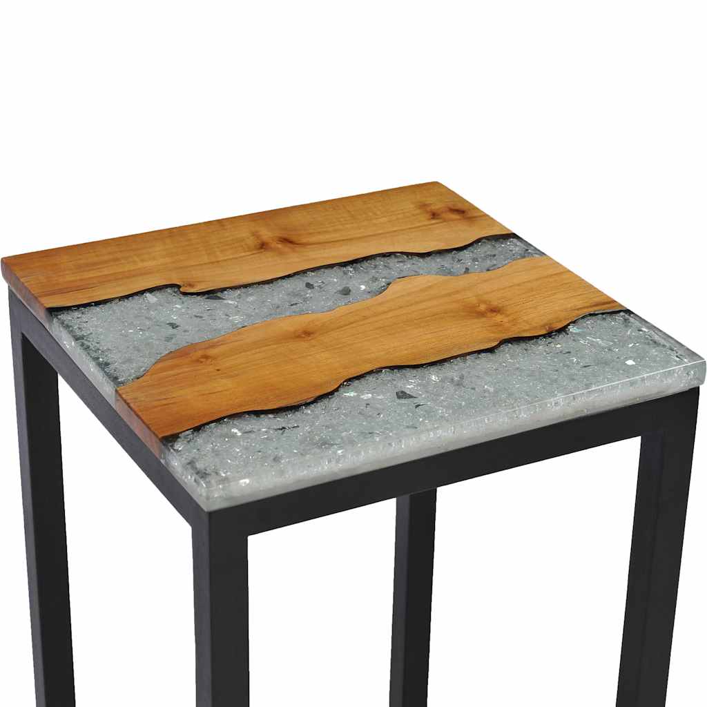 Nesting Tables 3 Pcs Solid Teak Wood And Polyresin