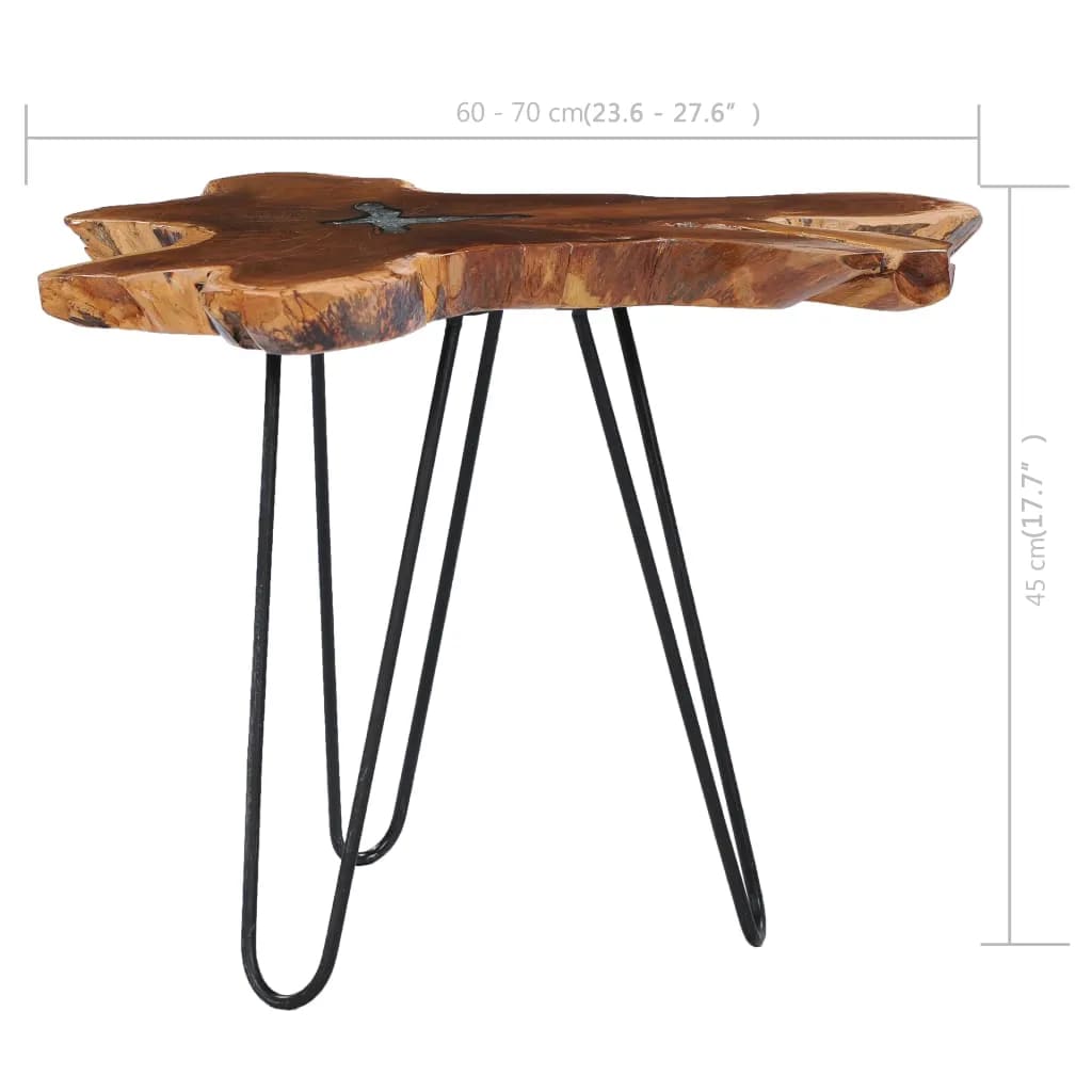 Coffee Table 70X45 Cm Solid Teak Wood And Polyresin